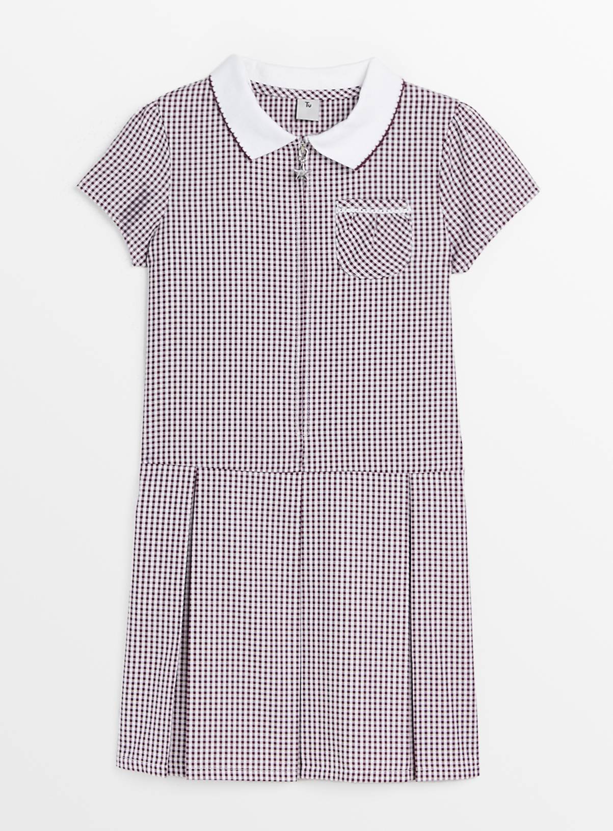 2 Pack Sporty Dark Red Pleated Gingham Dress 3 years - Image 1